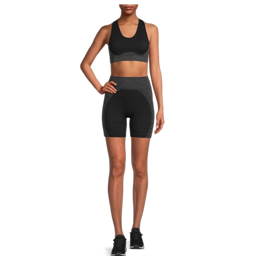 NWT CHLOE TING WOMEN'S SEAMLESS MARL BIKER SHORTS 5" INSEAM